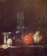 Still Life with Glass Flask and Fruit jean-Baptiste-Simeon Chardin